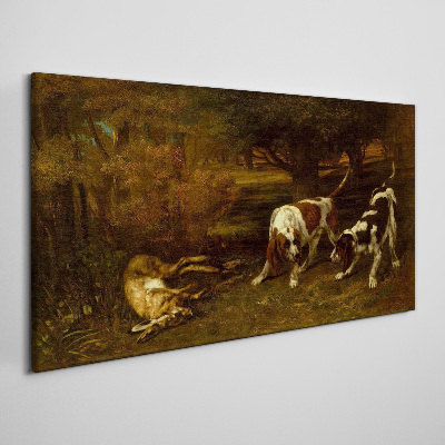 Obraz canvas Psy v lese