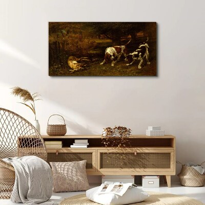 Obraz canvas Psy v lese