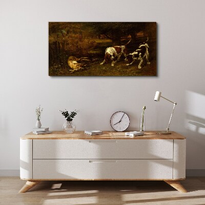 Obraz canvas Psy v lese