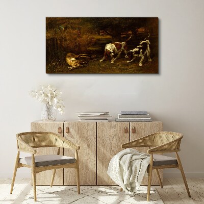 Obraz canvas Psy v lese