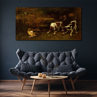 Obraz canvas Psy v lese