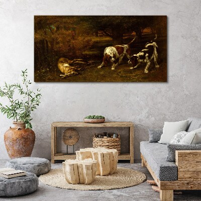 Obraz canvas Lesné zvieratá psi králik