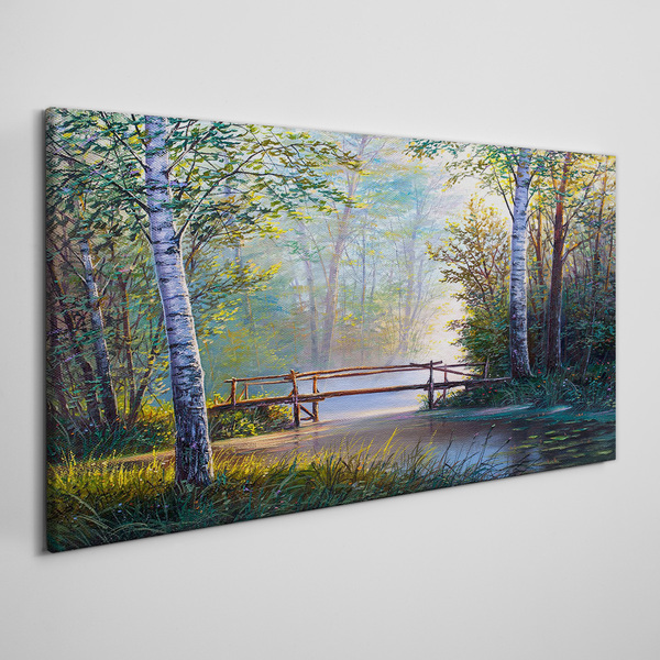 Obraz canvas Most v lesnej krajine