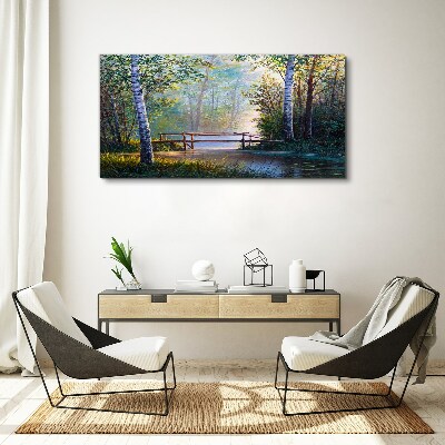 Obraz canvas Most v lesnej krajine