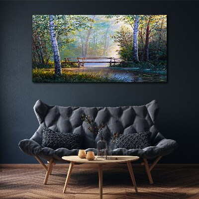 Obraz canvas Most v lesnej krajine