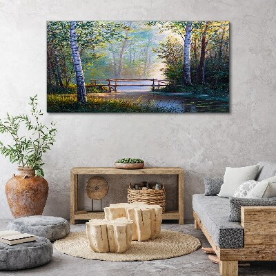Obraz canvas Most v lesnej krajine