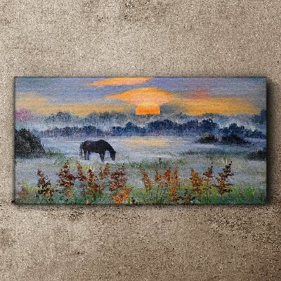 Obraz na plátne Lúka zvieracie slnko