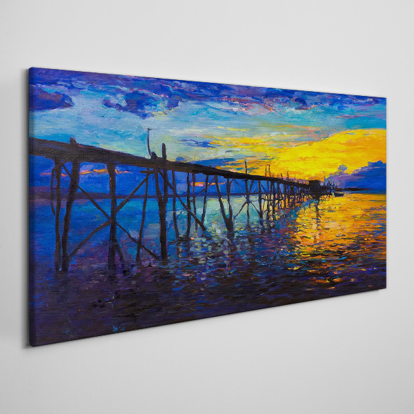 Obraz canvas Západ slnka nad mólom