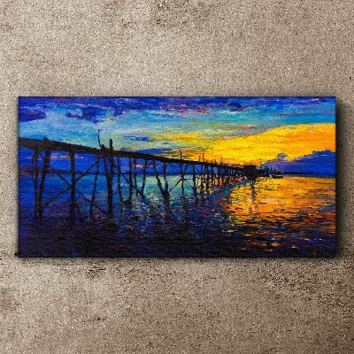 Obraz canvas Západ slnka nad mólom
