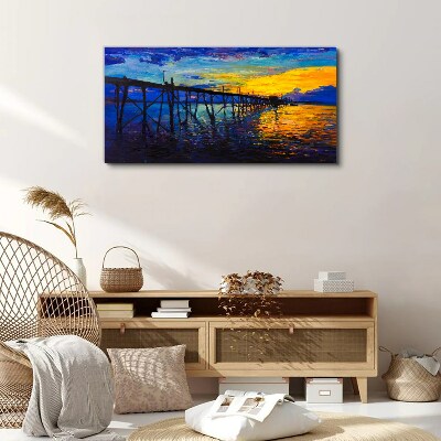 Obraz canvas Západ slnka nad mólom