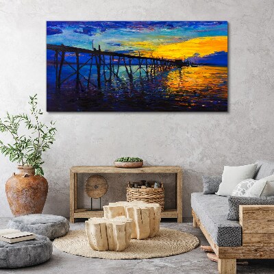 Obraz canvas Abstrakcie pier západ slnka