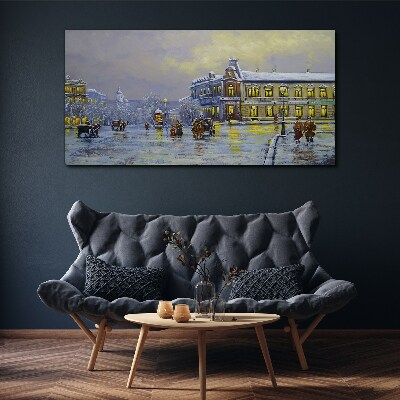 Obraz canvas Zimný večer v meste