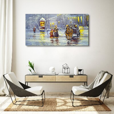 Obraz canvas Zimný večer v meste