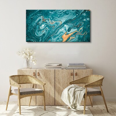 Obraz canvas Vlny oceánu s medenými akcentmi