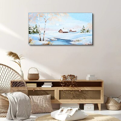 Obraz na plátne Zimné sneh stromy