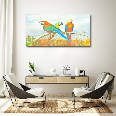 Obraz canvas Tropické papagáje na konári
