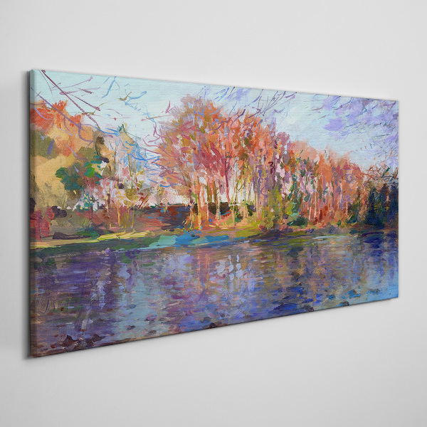 Obraz canvas Jesenná panoráma nad riekou