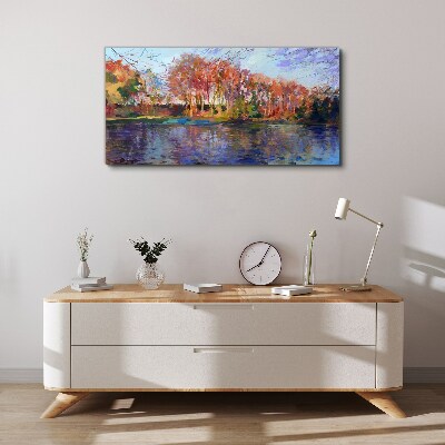 Obraz canvas Jesenná panoráma nad riekou