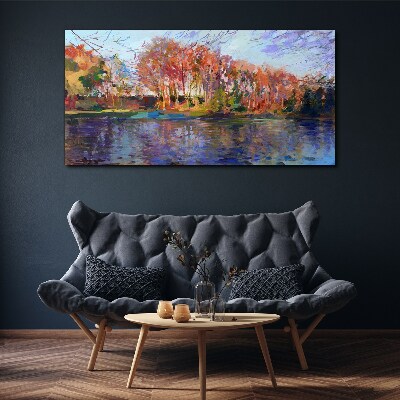 Obraz canvas Jesenná panoráma nad riekou