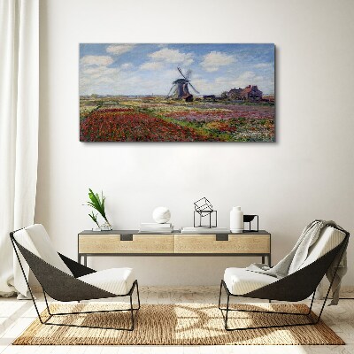 Obraz Canvas Krajina s veterným mlynom