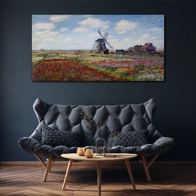 Obraz Canvas Krajina s veterným mlynom