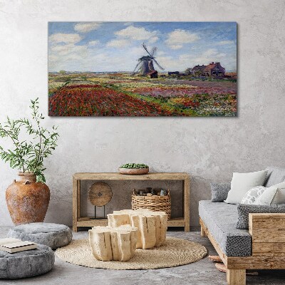 Obraz Canvas Krajina s veterným mlynom
