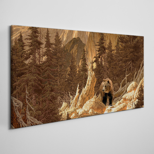 Obraz canvas Grizzly v horskej krajine
