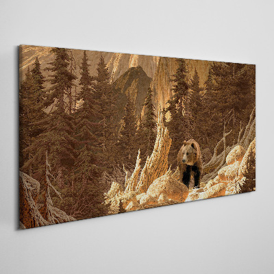 Obraz canvas Grizzly v horskej krajine
