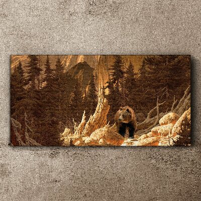 Obraz canvas Grizzly v horskej krajine