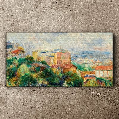 Obraz na plátne Panoráma mesta v pastelových tónoch