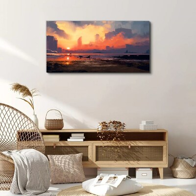 Obraz na plátne Abstrakcie hmly Západ slnka
