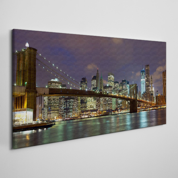 Obraz canvas Brooklynský most v noci