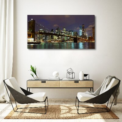 Obraz canvas Brooklynský most v noci
