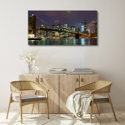Obraz canvas Brooklynský most v noci