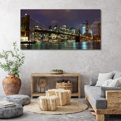 Obraz canvas Brooklynský most v noci