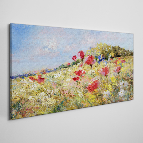 Obraz canvas Kvetinová krajina v letnom slnku