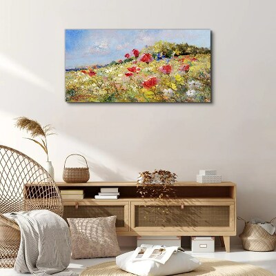 Obraz canvas Kvetinová krajina v letnom slnku