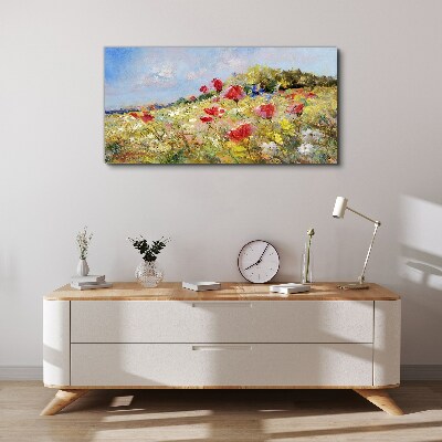 Obraz canvas Kvetinová krajina v letnom slnku