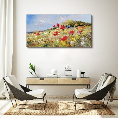 Obraz canvas Kvetinová krajina v letnom slnku