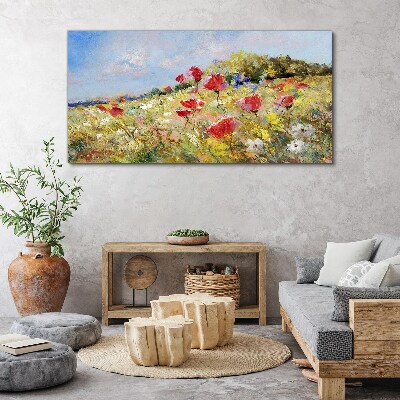 Obraz canvas Kvetinová krajina v letnom slnku