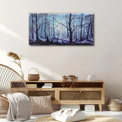 Obraz na plátne Zimné lesné sneh