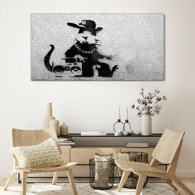 Skleneny obraz Hood Rat Banksy