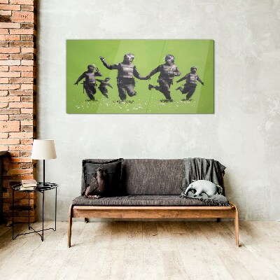 Skleneny obraz Poriadková polícia na Banksy Field
