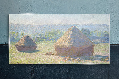 Obraz na skle Letné slnko nad kopami sena