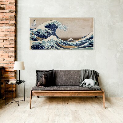Sklenený obraz Kanagawa je veľká vlna
