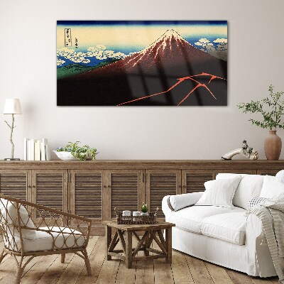 Skleneny obraz Mount Fuji v jarnom počasí