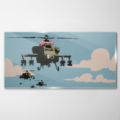 Skleneny obraz Banksy vrtuľník
