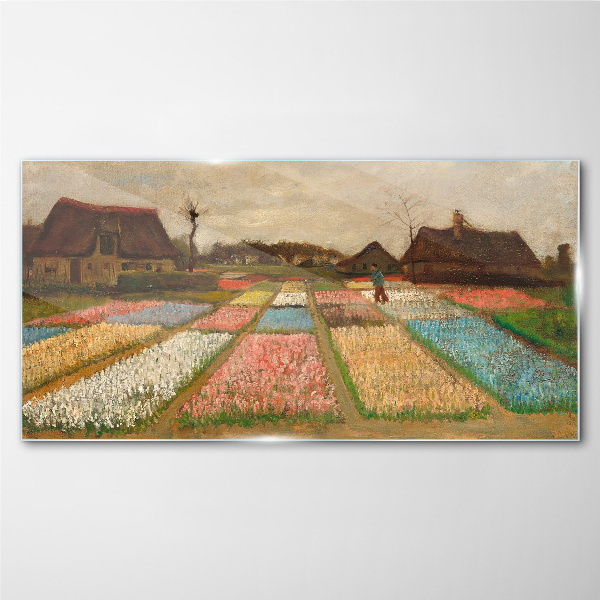 Skleneny obraz Jarné tulipánové polia