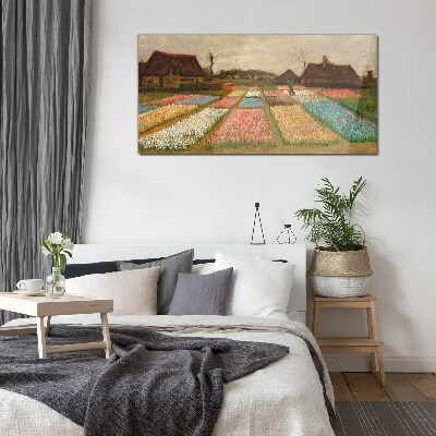Skleneny obraz Jarné tulipánové polia