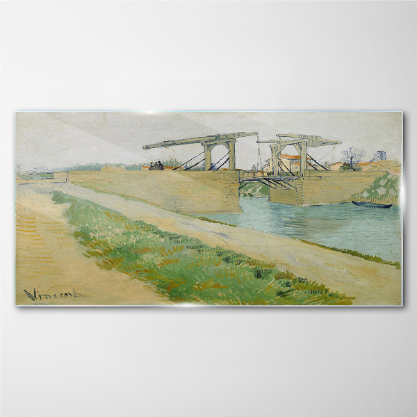 Skleneny obraz Mostná cestná rieka